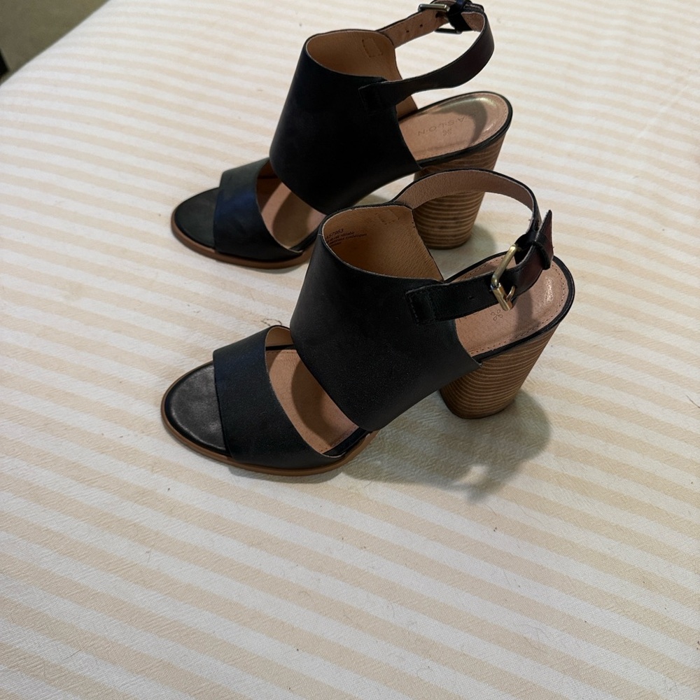 Caslon Black Open-Toe Heels